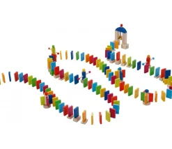 Tout Pour le Jeu Rallye Dominos bois Arc en ciel - 247 tuiles de 4 x 2.2 cm