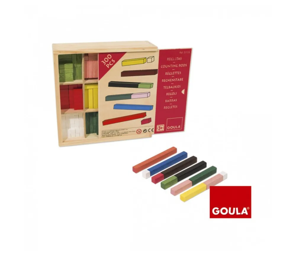 Tout Pour le Jeu Réglettes en bois cuisenaire 1 à 10 cm - bâtonnets bois Goula