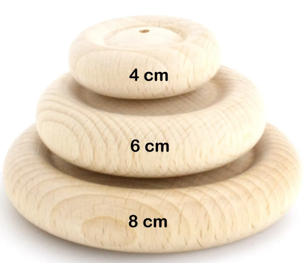 Tout Pour le Jeu Roue bois de 6 cm trouée - 60 x 16 mm trou de 3.5 mm