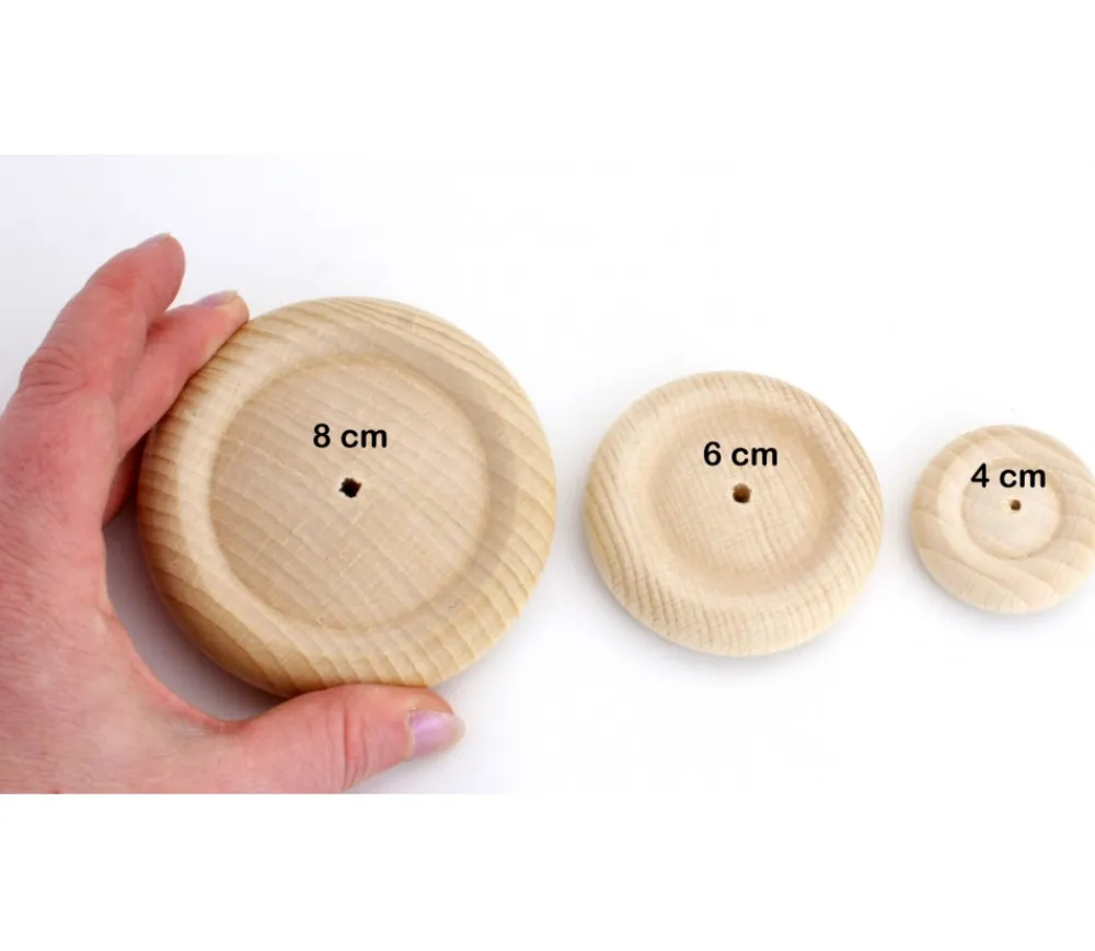 Tout Pour le Jeu Roue bois de 4 cm trouée - 40 x 13 mm trou de 3.5 mm
