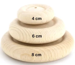 Tout Pour le Jeu Roue bois de 4 cm trouée - 40 x 13 mm trou de 3.5 mm