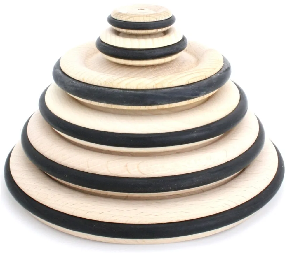 Tout Pour le Jeu Roue en bois de 14 cm avec pneu caoutchouc pour construction