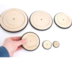Tout Pour le Jeu Roue en bois de 14 cm avec pneu caoutchouc pour construction
