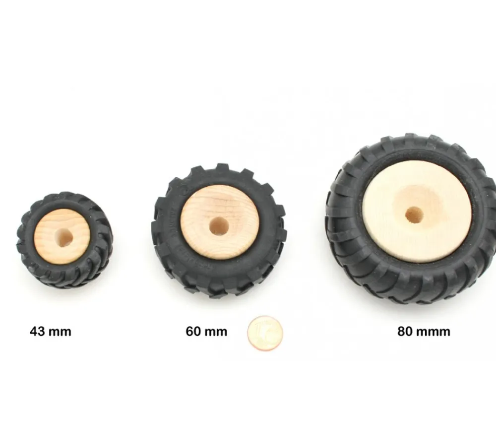 Tout Pour le Jeu Roue tracteur de 6 cm avec pneu caoutchouc