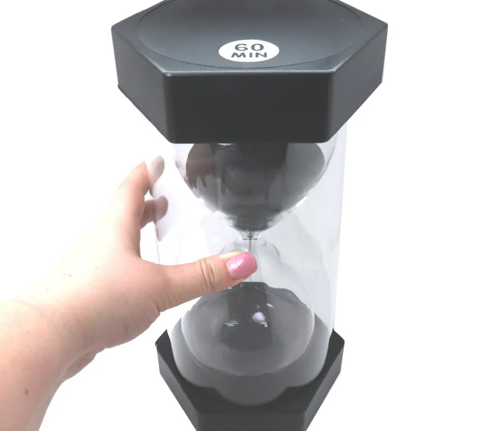 Tout Pour le Jeu Sablier ultra lisible de 60 minutes /1 heure - NOIR - 30 cm GEANT