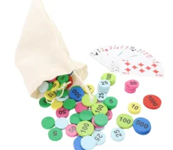 Tout Pour le Jeu Sac 100 jetons bois de 5 à 1000 mise pour jeux belote/tarot