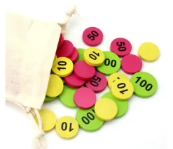 Tout Pour le Jeu Sac 50 jetons bois numéros 10-50-100 mise jeux de cartes