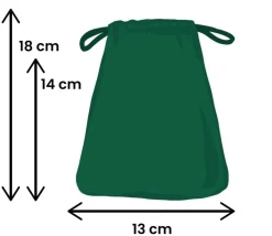Tout Pour le Jeu Sac 13 x 18 cm - velours épais vert avec cordon