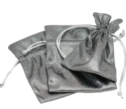 Tout Pour le Jeu Sac argenté brillant 10 x 12,5 cm
