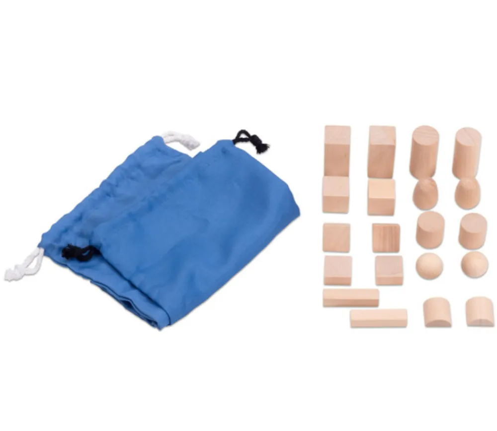 Tout Pour le Jeu Sac Mystère Montessori 20 formes géométriques en bois
