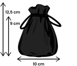 Tout Pour le Jeu Sac noir velours épais avec cordon de serrage - 10 x 12.5 cm