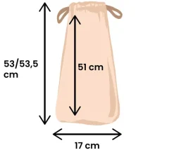 Tout Pour le Jeu Sac tissu long 53.5 x 17 cm sachet 100 % coton écru