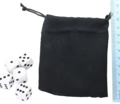 Tout Pour le Jeu Sac tissu noir 9 x 8 cm avec cordon serrage - style velours
