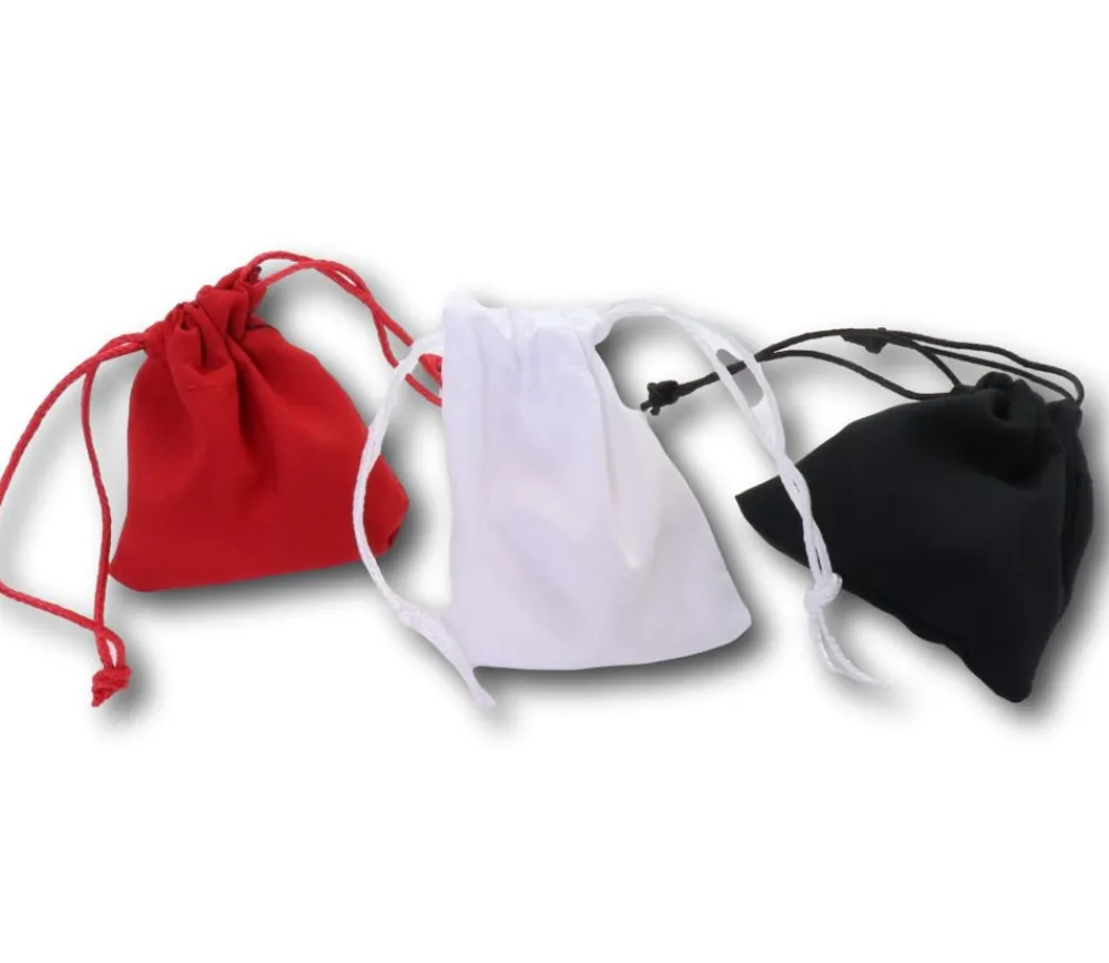 Tout Pour le Jeu Sac tissu noir 9 x 8 cm avec cordon serrage - style velours