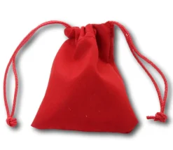 Tout Pour le Jeu Sac tissu rouge 9 x 8 cm avec cordelette - style velours