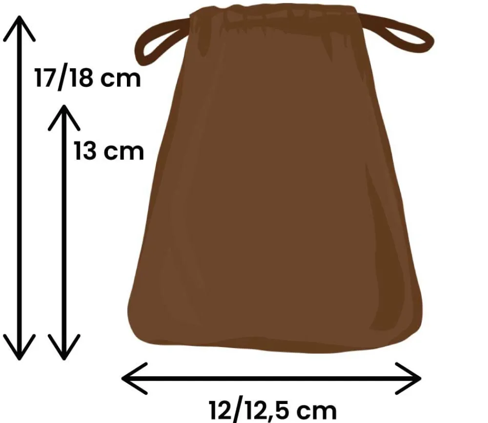 Tout Pour le Jeu Sac velours 17 x 12 cm marron avec cordon