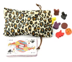 Tout Pour le Jeu Sac velours effet léopard 17 x 12 cm marron noir