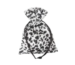 Tout Pour le Jeu Sac velours effet vache 17 x 12 cm tacheté noir