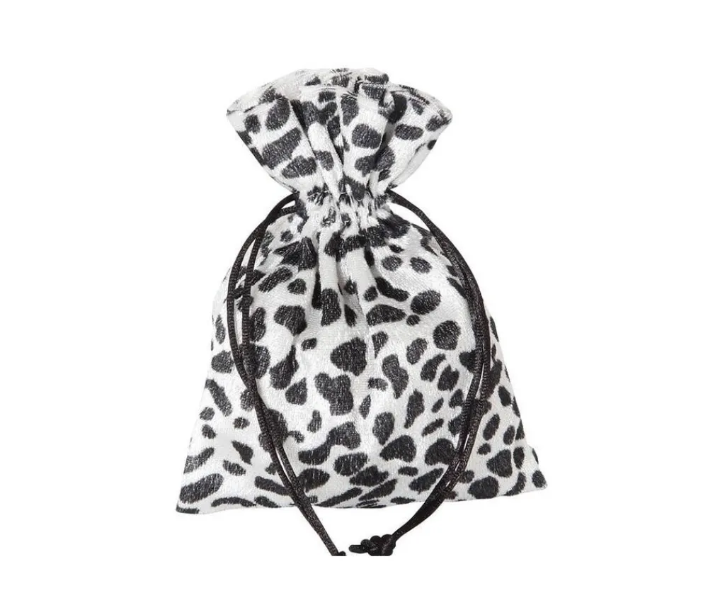 Tout Pour le Jeu Sac velours effet vache 17 x 12 cm tacheté noir