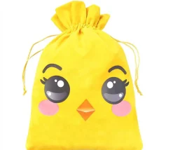 Tout Pour le Jeu Sac velours jaune 13 x 18 cm poussin