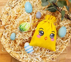 Tout Pour le Jeu Sac velours jaune 13 x 18 cm poussin
