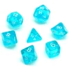 Tout Pour le Jeu Set 7 dés aqua multifaces translucides turquoise