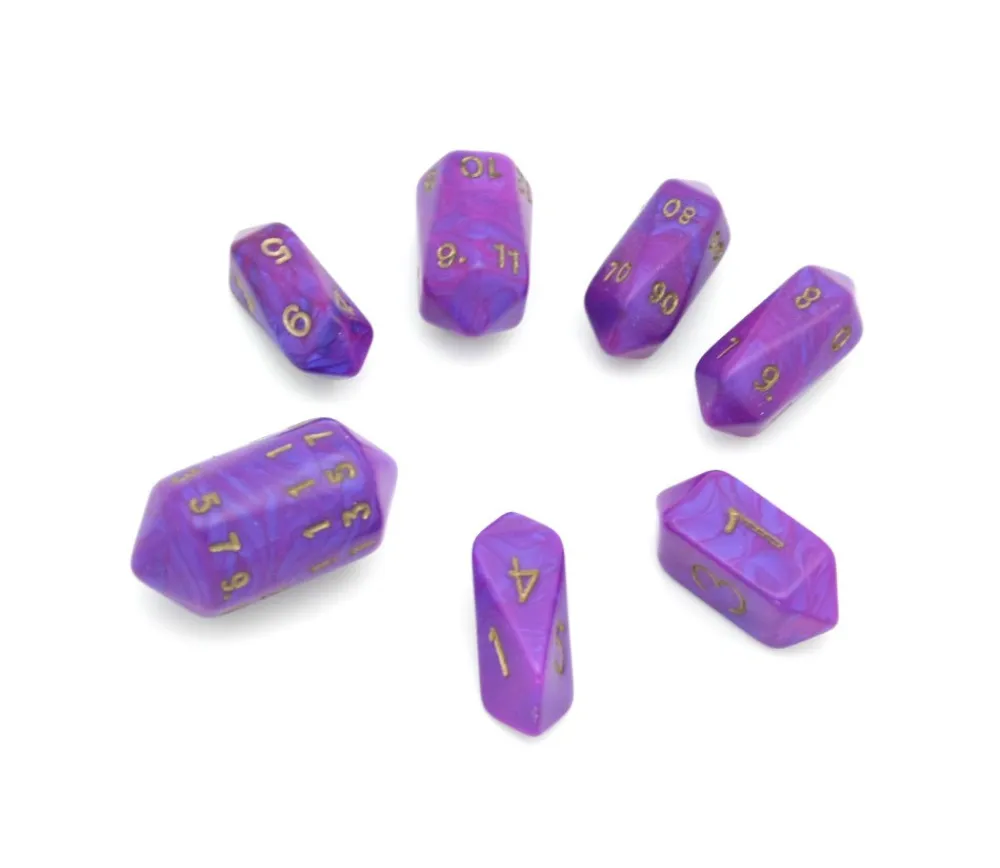 Tout Pour le Jeu Set 7 dés baril multi-faces barrel nacrés