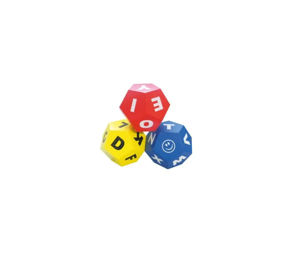 Tout Pour le Jeu Set 3 Dés géants 15/20 cm lettres 12 faces.