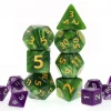 Tout Pour le Jeu Set 7 dés GEANTS multifaces verts nacrés