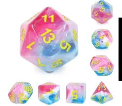 Tout Pour le Jeu Set 7 dés multi-faces - Glacier rose