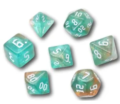 Tout Pour le Jeu Set 7 dés multi-faces - Tranquil World marron vert