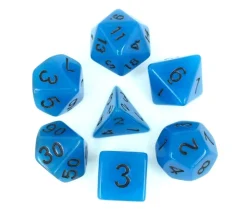 Tout Pour le Jeu Set 7 dés multi-faces bleu phosphorescents