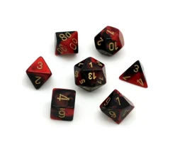 Tout Pour le Jeu Set 7 dés multi-faces effet rouge et noir