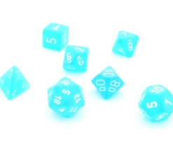 Tout Pour le Jeu Set 7 dés multi-faces effet givré bleu Caraïbe