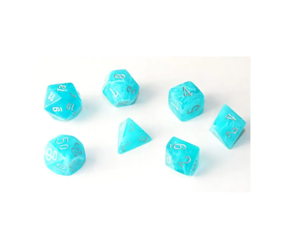 Tout Pour le Jeu Set 7 dés multi-faces effet aqua eau
