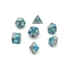 Tout Pour le Jeu Set 7 dés multi-faces effet turquoise et argenté