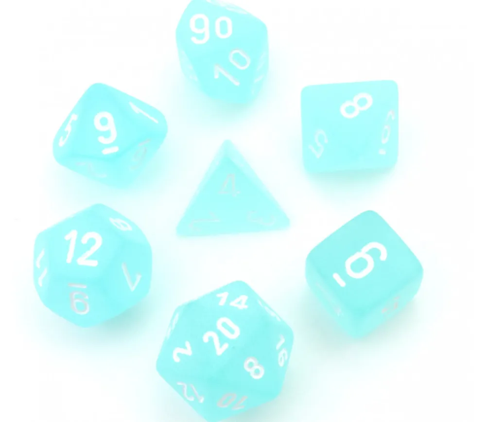 Tout Pour le Jeu Set 7 dés multi-faces effet givré turquoise