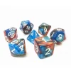 Tout Pour le Jeu Set 7 dés multi-faces fusion bleu et or nacrés