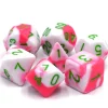 Tout Pour le Jeu Set 7 dés multi-faces fusion roses et blancs nacrés