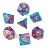 Tout Pour le Jeu Set 7 dés multi-faces fusion bleu et violet nacré