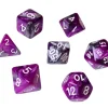 Tout Pour le Jeu Set 7 dés multi-faces Fusion violet et argenté