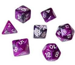 Tout Pour le Jeu Set 7 dés multi-faces Fusion violet et argenté