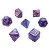 Tout Pour le Jeu Set 7 dés multi-faces Fusion bleu et violet clair