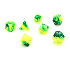 Tout Pour le Jeu Set 7 dés multi-faces gemini jaune vert
