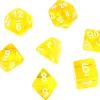 Tout Pour le Jeu Set 7 dés multi-faces jaune translucide