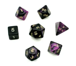 Tout Pour le Jeu Set 7 dés multi-faces marbrés VIOLET/NOIR