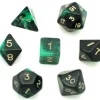 Tout Pour le Jeu Set 7 dés multi-faces marbrés VERT/NOIR