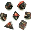 Tout Pour le Jeu Set 7 dés multi-faces marbrés ROUGE/NOIR