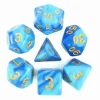 Tout Pour le Jeu Set 7 dés multi-faces nacrés bleus