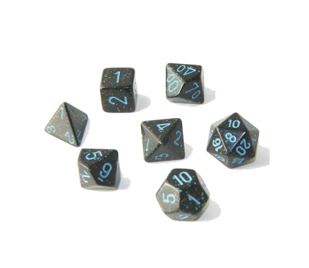 Tout Pour le Jeu Set 7 dés multi-faces noir ciel étoilé